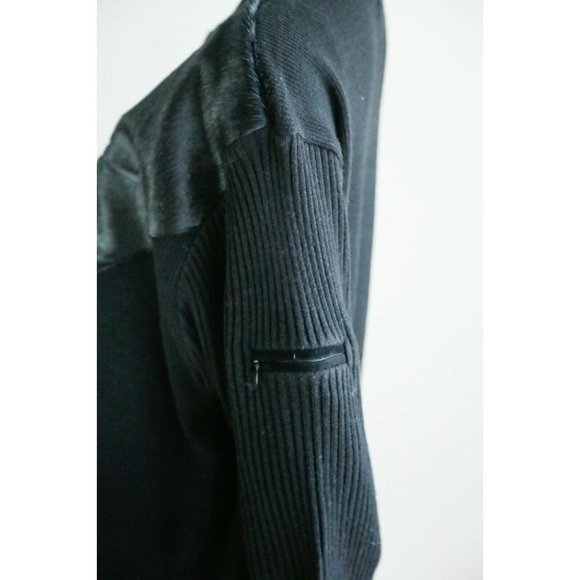 Vintage Davoucci Knit Cow Skin Patchwork Long Sleeve Pullover L - Picture 11 of 12